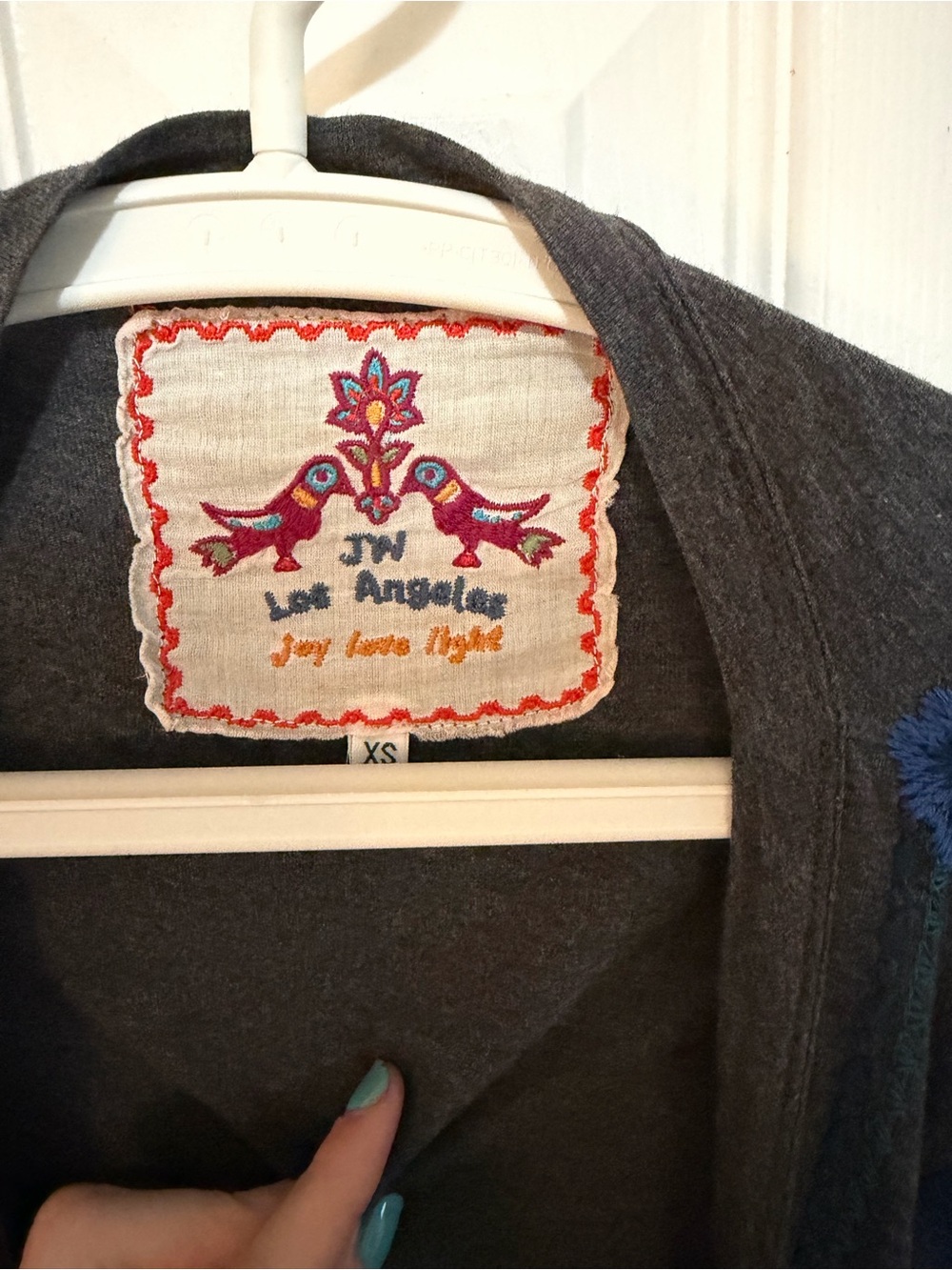Johnny Was Embroidered Duster Cardigan Grey Extra Small - Picture 6 of 6